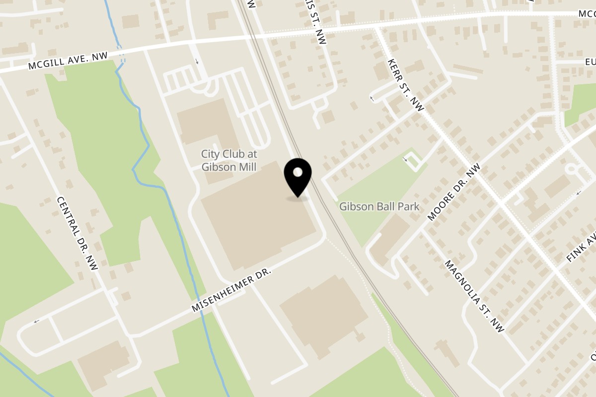 Map showing the location of Thai Esane on 305 McGill Ave NW Building 205 in Concord